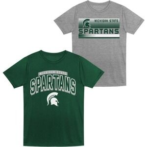 Team Athletics Michigan State Spartans‎ 2T Toddler T-Shirt 2 Set Green Gray NWT